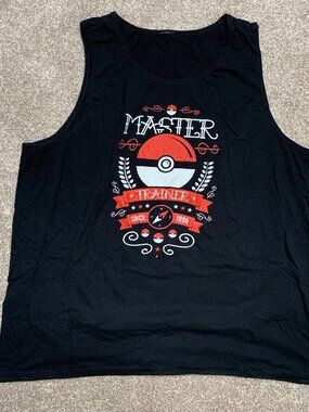 USED-Pokemon Trainer Pokeball Tank Top since 1996 SZ. LG?